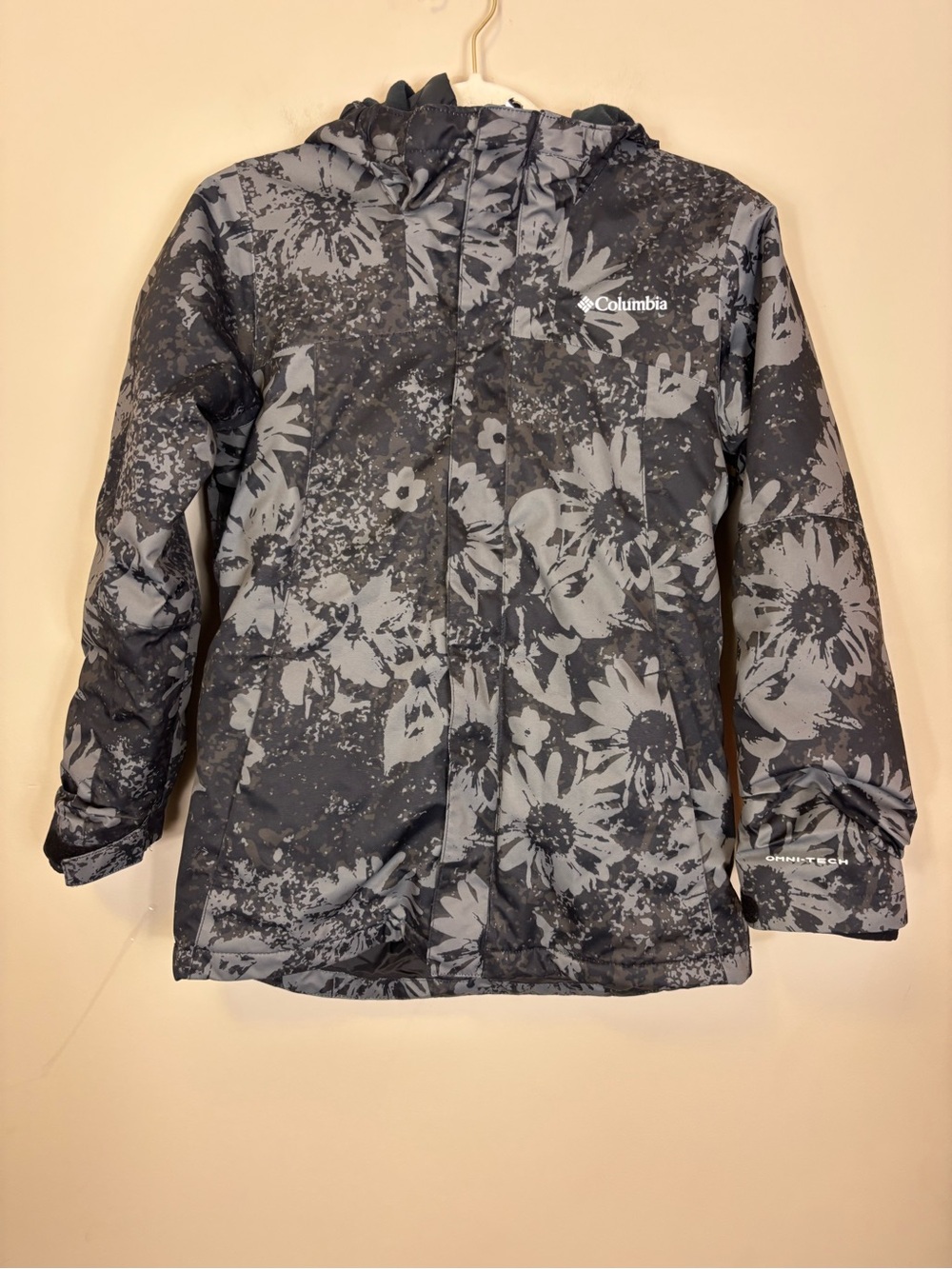 Columbia Kids Black & Gray Floral 2 in 1 Winter Jacket Size Large
